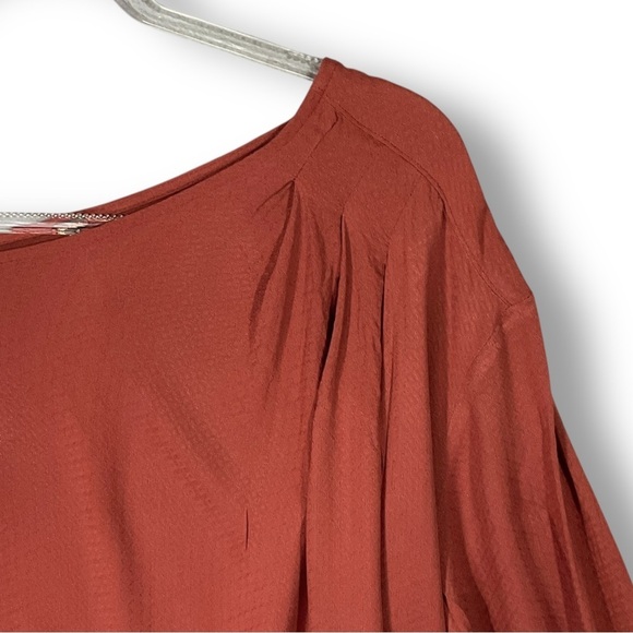 Free People Justina Blouse Sz XS Off Shoulder Flowy Boho Hippie Warmstone - Picture 6 of 12